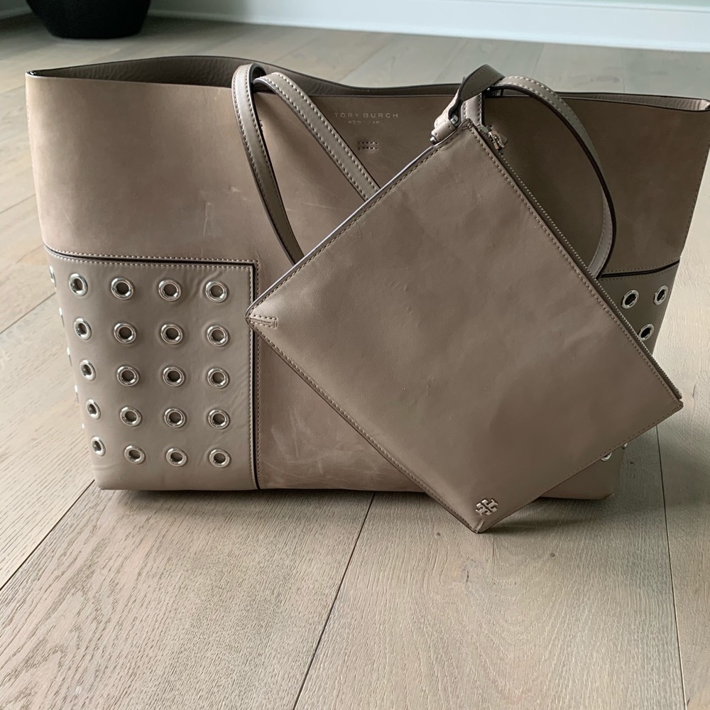 Tory Burch Block-T Grommet French Handbag